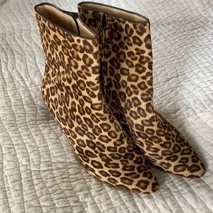 Manolo Blahnik leopard boots